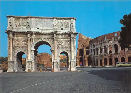 B84355 roma arco di constantino e colosseo italien