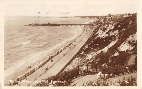 uk29309 east cliff from zick zag path bournemouth real photo uk