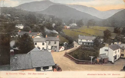 BR64616 in Coniston Village Old Man Behind UK
