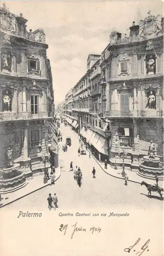 B92859 palermo quattro cantoni con via macqueda italy