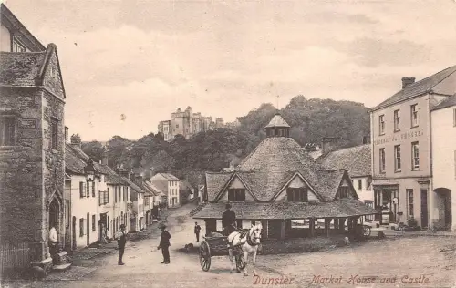 BR64655 Dunster Market House and Castle Wagen UK
