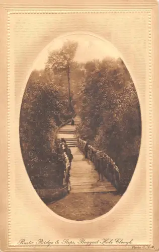 uk38249 rustikale Brücke und Stufen Boggart Loch Clough Echtfoto UK Lot 16 UK