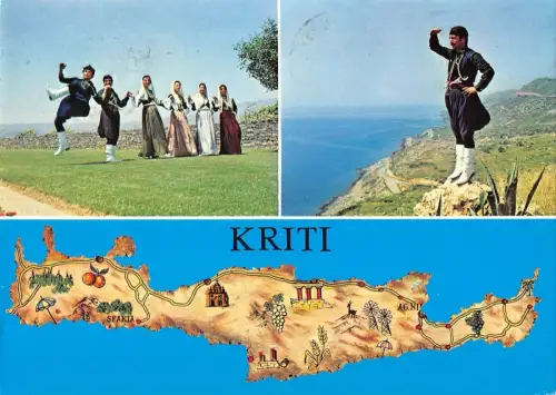 B98972 kriti kreta griechenland typen folklore karten cartes geographiques