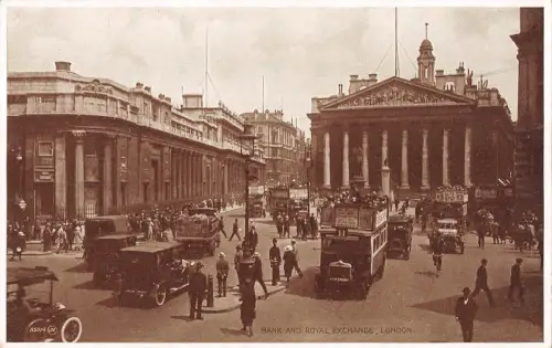 BR78825 Bank und Royal Exchange London Doppeldecker Bus Auto UK