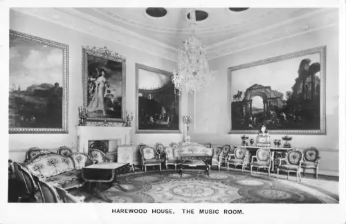 uk33589 harewood house music room real photo uk