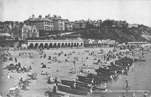 uk14139 sands and east cliff from pier bournemouth real photo uk
