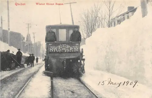 br105484 Winter Straßenszene Quebec Kanada Straßenbahn Zug
