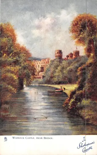 uk18674 warwick castle from bridge uk