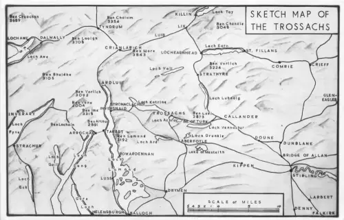 lot399 sketch map of the trossachs map carte geographique uk