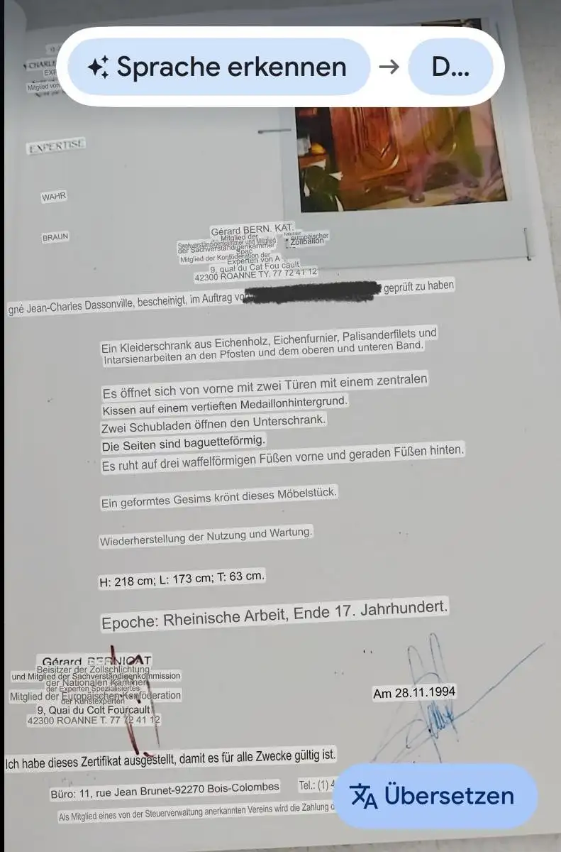 Barockschrank, um 1700, Rheinische Arbeit, Eiche, Intarsien 18