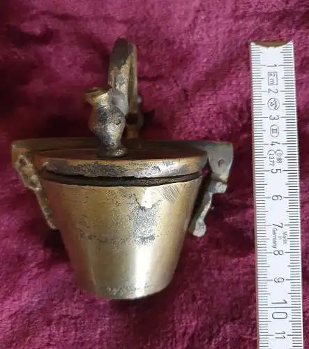 Antikes Bronze Bechergewicht - Apothekergewichte - 7 Einsätze 