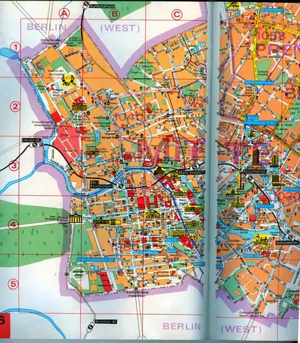 Stadtplan: DDR-Stadtplan Ost-Berlin, Buchplan mit Karte und Straßenverzeichnis, 1990