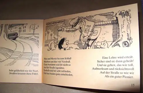 Malheft: DDR-Ausmalheft für die Kurzen - Max und Moritz - leicht umgedichtet für die Verkehrserziehung, Original aus DDR-Produktion