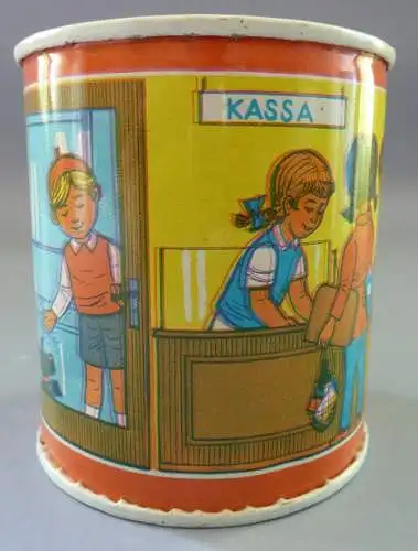 Spardose: DDR-Spardose, Blech, Kinder-Sparkasse, Original aus DDR-Produktion, 80er Jahre