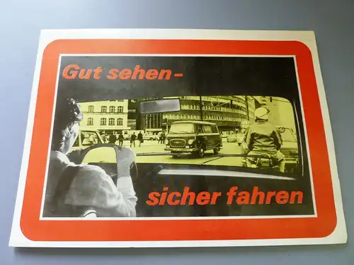 Automobilia: DDR-Tafelwerk,- Gut sehen - sicher fahren, Präsidum der Volkspolizei, Original aus DDR-Produktion, 80er Jahre, sehr selten