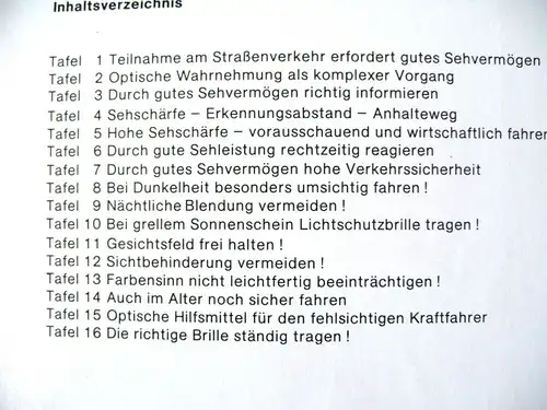 Automobilia: DDR-Tafelwerk,- Gut sehen - sicher fahren, Präsidum der Volkspolizei, Original aus DDR-Produktion, 80er Jahre, sehr selten