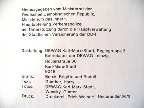 Automobilia: DDR-Tafelwerk,- Gut sehen - sicher fahren, Präsidum der Volkspolizei, Original aus DDR-Produktion, 80er Jahre, sehr selten