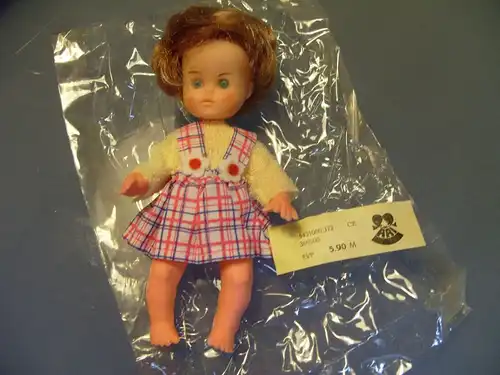 Spielzeug: Puppe, kl. Mädchen, ARI - August Riedeler Puppenfabrik, Königssee/ Thüringen, OVP, Original aus DDR-Produktion, 70er und 80er Jahre