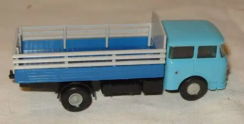 Modellauto: DDR-Modellauto - LKW Skoda mit Lattenaufsatz, H0, VEB Prefo Dresden/ Permot, Original aus DDR-Produktion, 80er Jahre