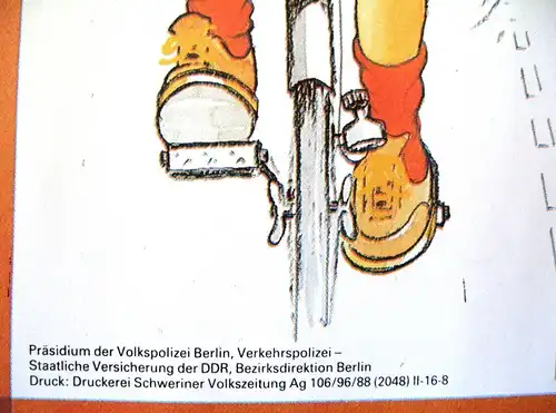 Plakat: DDR-Plakat für Kinder zur Verkehrserziehung, Original aus DDR-Produktion, 1989