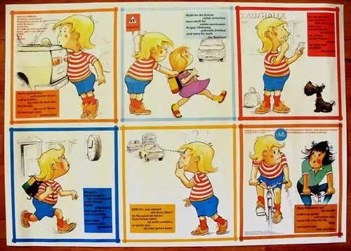 Plakat: DDR-Plakat für Kinder zur Verkehrserziehung, Original aus DDR-Produktion, 1989