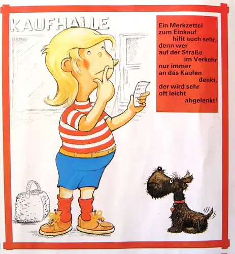 Plakat: DDR-Plakat für Kinder zur Verkehrserziehung, Original aus DDR-Produktion, 1989