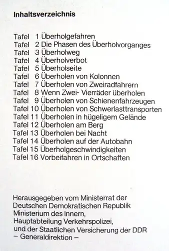 DDR-Automobilia: "Überholen ohne Risiko", Original aus DDR-Produktion 1988