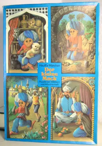 Spielzeug: DDR-Spielzeug - Puzzle Der kleine Muck, 4-tlg. plus Märchen,  VEB Spielzeug-Elektrik Meiningen, Original aus DDR-Produktion, 80er Jahre