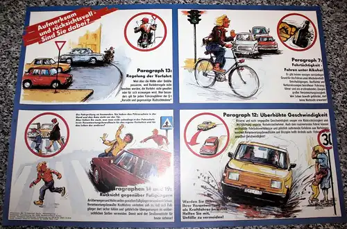 DDR-Plakat - Verkehrserziehung für Erwachsene, 1988