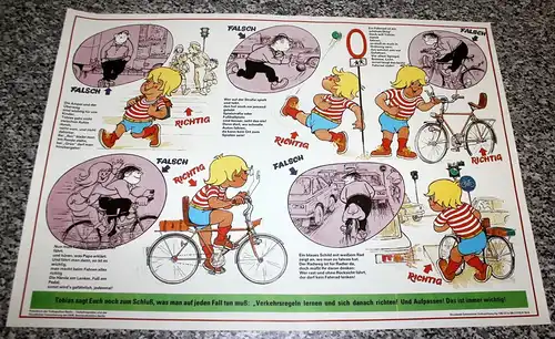 DDR-Kinder-Plakat "Richtig oder falsch"",  Serie Tobias, 1988