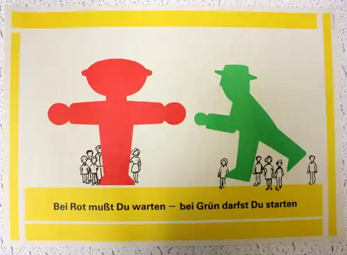 DDR Original Kinderplakat "Ampelmännchen", Verkehrserziehung, VP, 1988