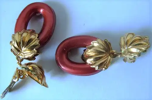 Vintage-Modeschmuck,  Ohrstecker und Clip in verschiedenen Farben, Originale aus DDR-Produktion der 70er/ 80er Jahre