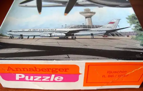 Puzzle  Iljuschin,  IL 86/ 1987,  Annaberger Puzzle,  Original aus DDR-Produktion, 80er Jahre