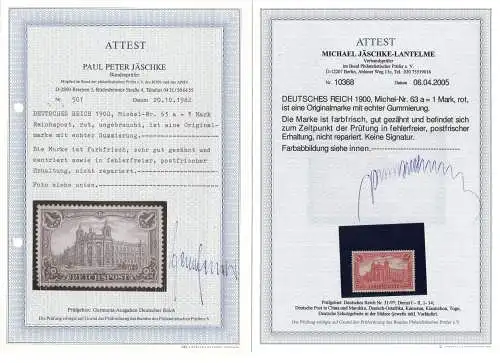 Deutsches Reich Nur Hauptgebiet 1900 Nr 63a Postfrisch / **