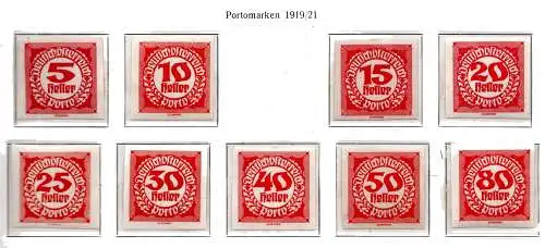 Österreich Portomarken 1920 Nr P93 bis 101 Postfrisch / **