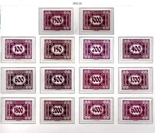 Österreich Portomarken 1922 Nr P 118 bis 131 Postfrisch / **
