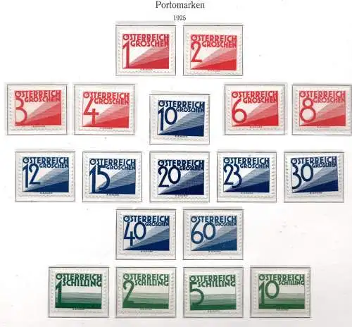 Österreich Portomarken 1925 Nr P 132 bis 158 Postfrisch / **