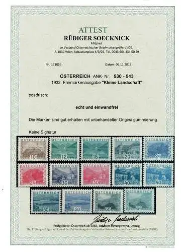 Österreich 1932 Nr 530 bis 543 Postfrisch / **