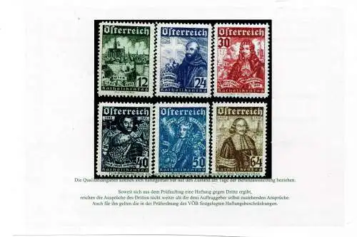 Österreich 1933 Nr 557 bis 562 Postfrisch / **