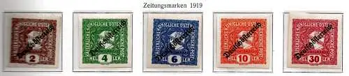 Österreich 1919 Nr 247 bis 251 Postfrisch / **