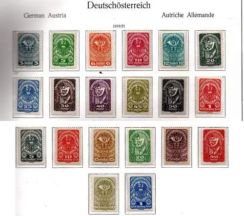 Österreich 1919 Nr 255 bis 274x Postfrisch / **