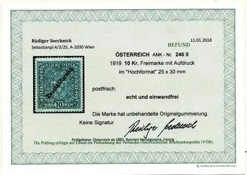 Österreich 1919 Nr 243 bis 246 Postfrisch / **