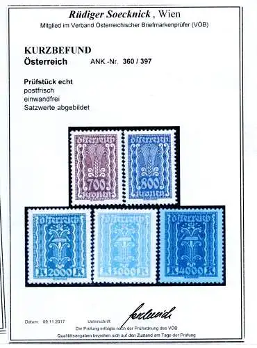 Österreich 1922 Nr 360 bis 397 Postfrisch / **