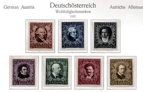 Österreich 1922 Nr 418 bis 424 A Postfrisch / **