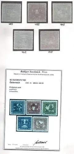 Österreich 1926 Nr 488 bis 493II Postfrisch / **
