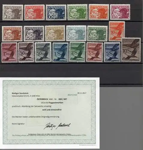 Österreich 1925-26 Nr 468 bis 487 Postfrisch / **