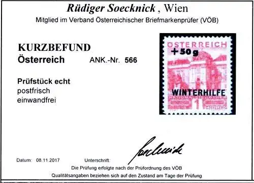 Österreich 1933 Nr 563 bis 566 Postfrisch / **