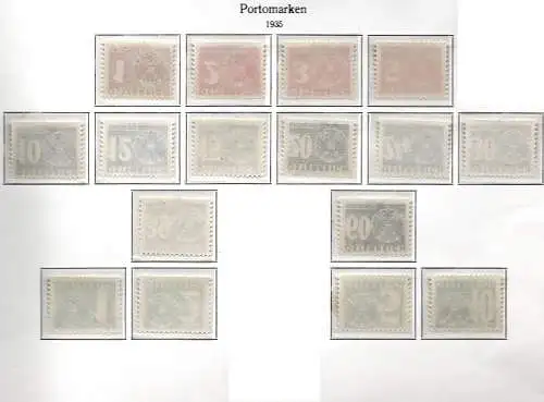 Österreich Portomarken 1935 Nr P159 bis P174 Postfrisch / **
