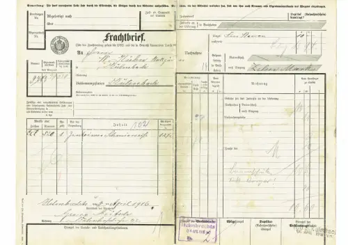 Frachtbrief 1916 HELMBRECHTS Schmierseife Georg Fritsch #57 Nr.2