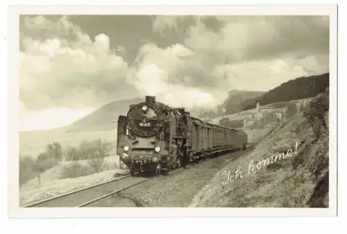 Zug Reichsbahn Eisenbahn Lokomotive - alte Ansichtskarte (ungelaufen)